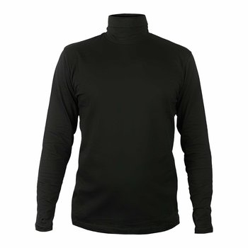 Koszulka z golfem bawełniana męska czarna z długim rękawem Captain Mike rozmiar M - Captain Mike