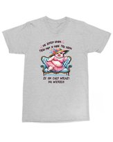 Koszulka z humorem Nie jestem gruba Świński Humor Szara M