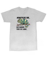 Koszulka z kameleonem Adaptuję się, ale bardzo tego nie lubię Szara XL