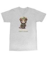 Koszulka z kociakiem Moja nowa misja z nadrukiem Kota Kotem Szara XL