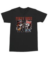 Koszulka z kotami dla fana Guns N' Roses Parodia Rock Czarna M
