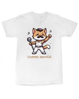 Koszulka z kotem Freddie Catcury Queen Parodia Śmieszna Biała M