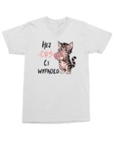 Koszulka z kotkiem Coś Ci wypadło Śmieszna Zabawna Biała M