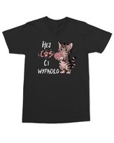 Koszulka z kotkiem Coś Ci wypadło Śmieszna Zabawna Czarna M