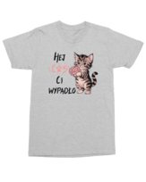 Koszulka z kotkiem Coś Ci wypadło Śmieszna Zabawna Szara M