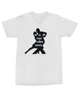 Koszulka z nadrukiem Do tanga trzeba dwojga Taniec Tango Biała M