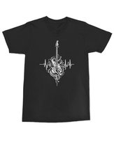 Koszulka z nadrukiem Gitary dla Muzyka Gitarzysty na Koncert Czarna M