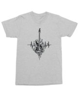 Koszulka z nadrukiem Gitary dla Muzyka Gitarzysty na Koncert Szara L