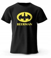 KOSZULKA Z NADRUKIEM MĘSKA ŚMIESZNA T-SHIRT BATMAN BEERMAN PIWO MEM L Atram