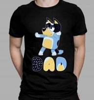 KOSZULKA Z NADRUKIEM MĘSKA ŚMIESZNA T-SHIRT Dzień Ojca Taty Bluey Blu r. L Atram