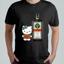 KOSZULKA Z NADRUKIEM MĘSKA T-SHIRT HELLO KITTY JAGERMEISTER MEM r. L #9 Atram