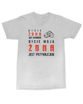 Koszulka z nadrukiem napisem Żona Śmieszna Męska XL