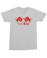Koszulka z nadrukiem Red Ból z Bykiem Śmieszna Szara M