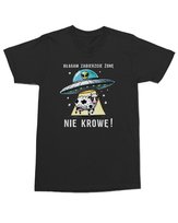 Koszulka z nadrukiem UFO Krowa Żona Śmieszna L