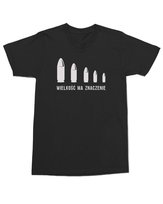 Koszulka z nadrukiem Wielkość ma znaczenie Wojskowa Śmieszna Czarna M