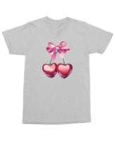 Koszulka z nadrukiem Wisienki Serduszka Owoce Urocza Modna Szara M
