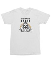 Koszulka z nadrukiem Wszystko powiem Tacie z Jezusem Śmieszna Biała M