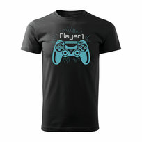 Koszulka z padem dla gracza gamer gamerska pad ps4 player 1 męska czarna-M