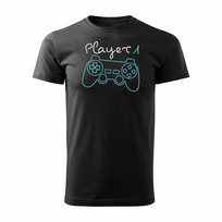 Koszulka z padem dla gracza gamer gamerska pad ps4 player 1 męska męska czarna-M