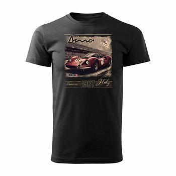 Koszulka Z Samochodem Ferrari Dino F1 Le Mans Kolekcjonerska Męska Czarna Regular-M - Inna marka