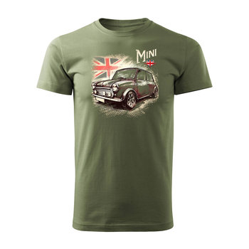 Koszulka Z Samochodem Mini Morris Mini Cooper Kolekcjonerska Męska Khaki Regular-L - Inna marka