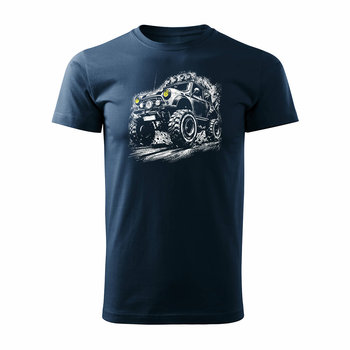 Koszulka z samochodem Mini Morris Mini Cooper monster truck kolekcjonerska męska granatowa REGULAR-S - Inna marka