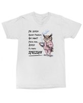 Koszulka z sową Jestem po prostu zmęczony Śmieszna Biała M