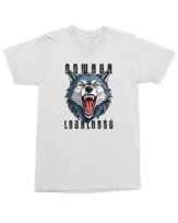 Koszulka z wilkiem Odwaga i Lojalność Nadrukiem Wilka Siła Biała M