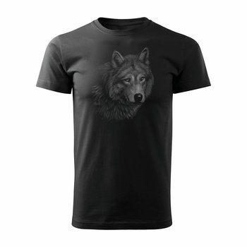 Koszulka z wilkiem wilk wilki męska czarna-XXL