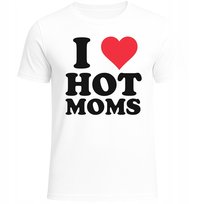 KOSZULKA Z ZABAWNYM NADRUKIEM I LOVE HOT MOMS SUPER T-SHIRT NA PREZENT M Szumila