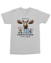 Koszulka ze zwierzakami Masz szalonych przyjaciół Szara XL