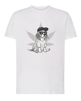 Koszulka Zjarany Beagle Chill Zielone Śmieszna Biały XL