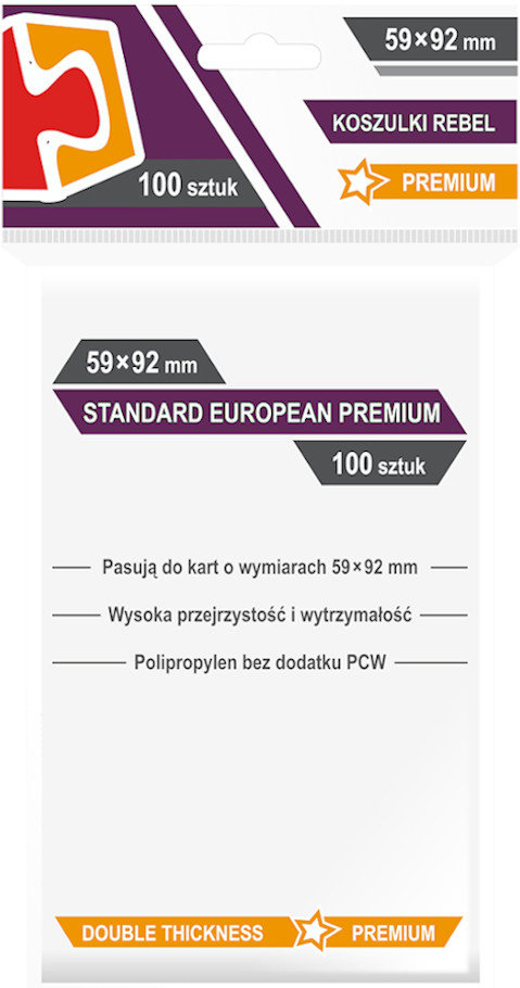 Фото - Настільна гра REBEL Koszulki na karty Standard European Premium, 