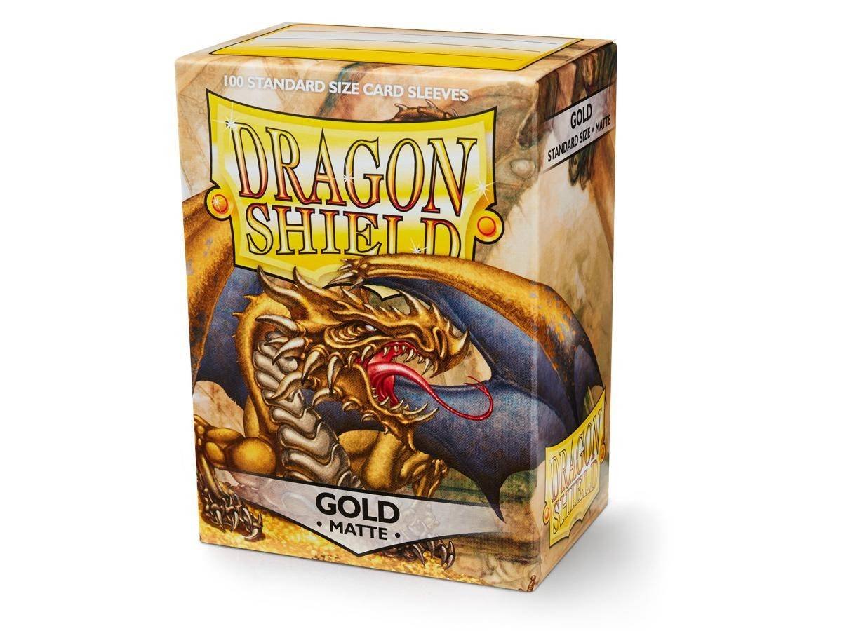 Koszulki PREMIUM na karty talię Pokemon MtG Magic MATOWE Dragon Shield Sleeves protektory Gold (100 sztuk)