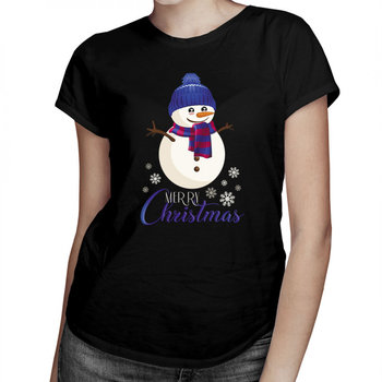 Koszulkowy, Damska koszulka, Merry Christmas, Bałwanek, rozmiar XL - Koszulkowy