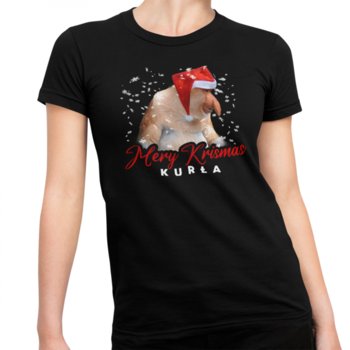 Koszulkowy, Damska koszulka, Merry Krismas Kurła, rozmiar L - Koszulkowy