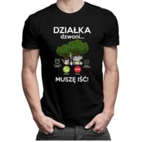 Koszulkowy, Koszulka męska, Działka dzwoni, muszę iść, rozmiar M Koszulkowy