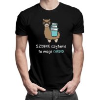 Koszulkowy, Koszulka męska z nadrukiem, Szybkie czytanie to moje cardio, rozmiar M Koszulkowy