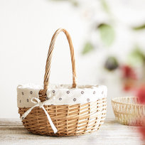 Koszyczek wielkanocny NORSO wyścielany tkaniną 38 cm HOMLA