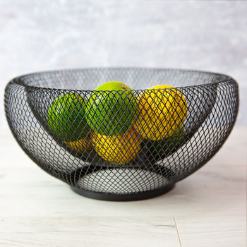 Koszyk dekoracyjny na owoce siatka Decor 28 cm czarny DOMOTTI - Domotti