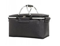 Koszyk Piknikowy Składany Termiczny Kosz Na Zakupy - Czarny
