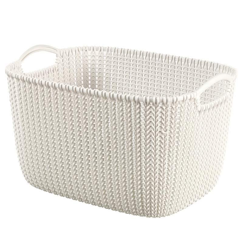 Koszyk prostokątny Knit L 40 x 30 cm kremowy CURVER