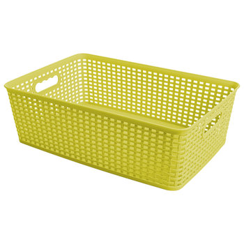Koszyk rattanowy do przechowywania Praktyczna Capri 12 l prostokątny limonka - PRAKTYCZNA