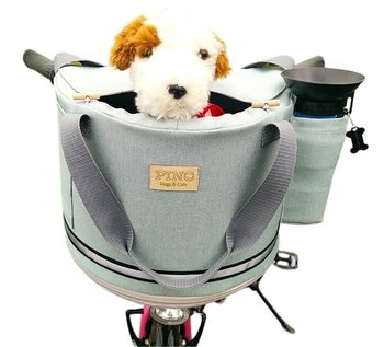Koszyk rowerowy transporter dla psa Kosz na rower odpinany na zakupy MIĘTOWY - PINO