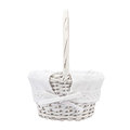 KOSZYK WIKLINOWY OWALNY BIAŁY Z RĄCZKĄ 26X17X11(25) CM - Altom Design