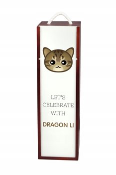 Kot Dragon Li Pudełko na wino z grafiką drewniane - Inna marka