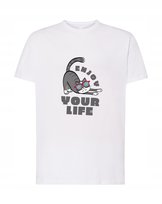 Kot Koteł Enjoy Your Life T-shirt Męski Rozm.XXL