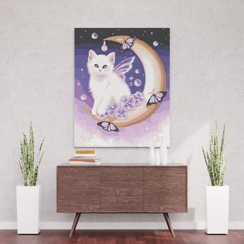 Kot na księżycu - Malowanie po numerach 50x40 cm - ArtOnly