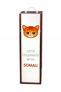 Kot somalijski Pudełko na wino z grafiką drewniane - Inna marka