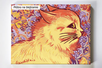 Kot z profilu, malarz, Louis Wain, malowanie po numerach, blejtram - Akrylowo